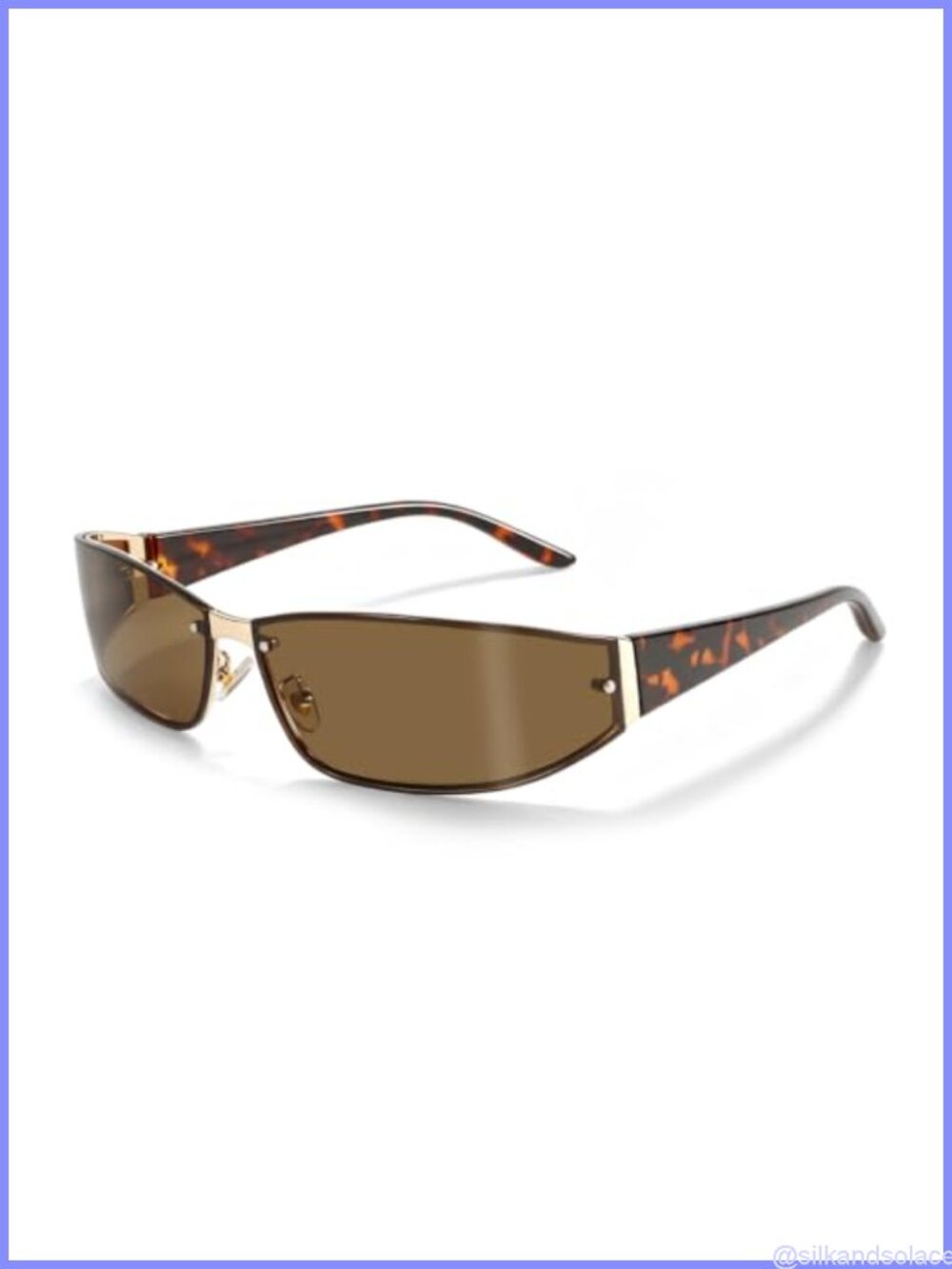 Y2K Rimless Wrap Around Shield Sunglasses Oversized Retro Rave Festival
